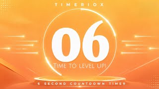 6 Second Countdown Timer with Sound Effects | Orange Aesthetic Gradient Theme Countdown Timer HD