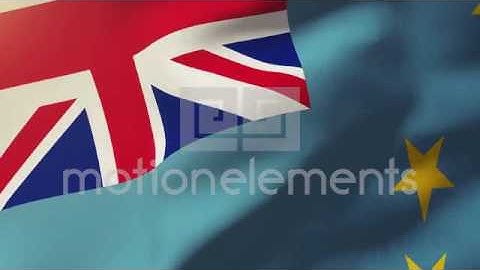 Tuvalu Flag Waving In The Wind. Looping Sun Rises Style. Animation Loop Stock Animation