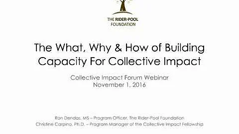 The What, the Why, and the How of Building Capacity for Collective Impact - DayDayNews