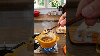 ASMR Fully Functional Tiny Kitchen: Boiling and draining real micro spiral Pasta