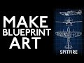 MAKE BLUEPRINT ARTWORK - Super Easy Tutorial for PHOTOSHOP BEGINNERS