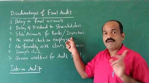 Disadvantages of final Audit& meaning of Interim Audit