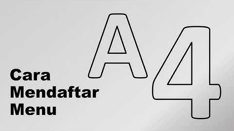 Cara Mendaftar Menu (Tutorial Level Begginer)