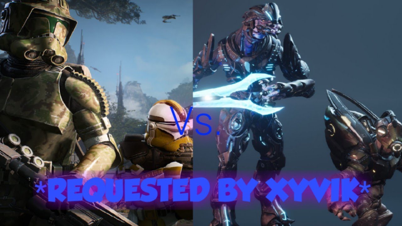 GMod NPC War: Clone Troopers (Star Wars) Vs. The Covenant (Halo)