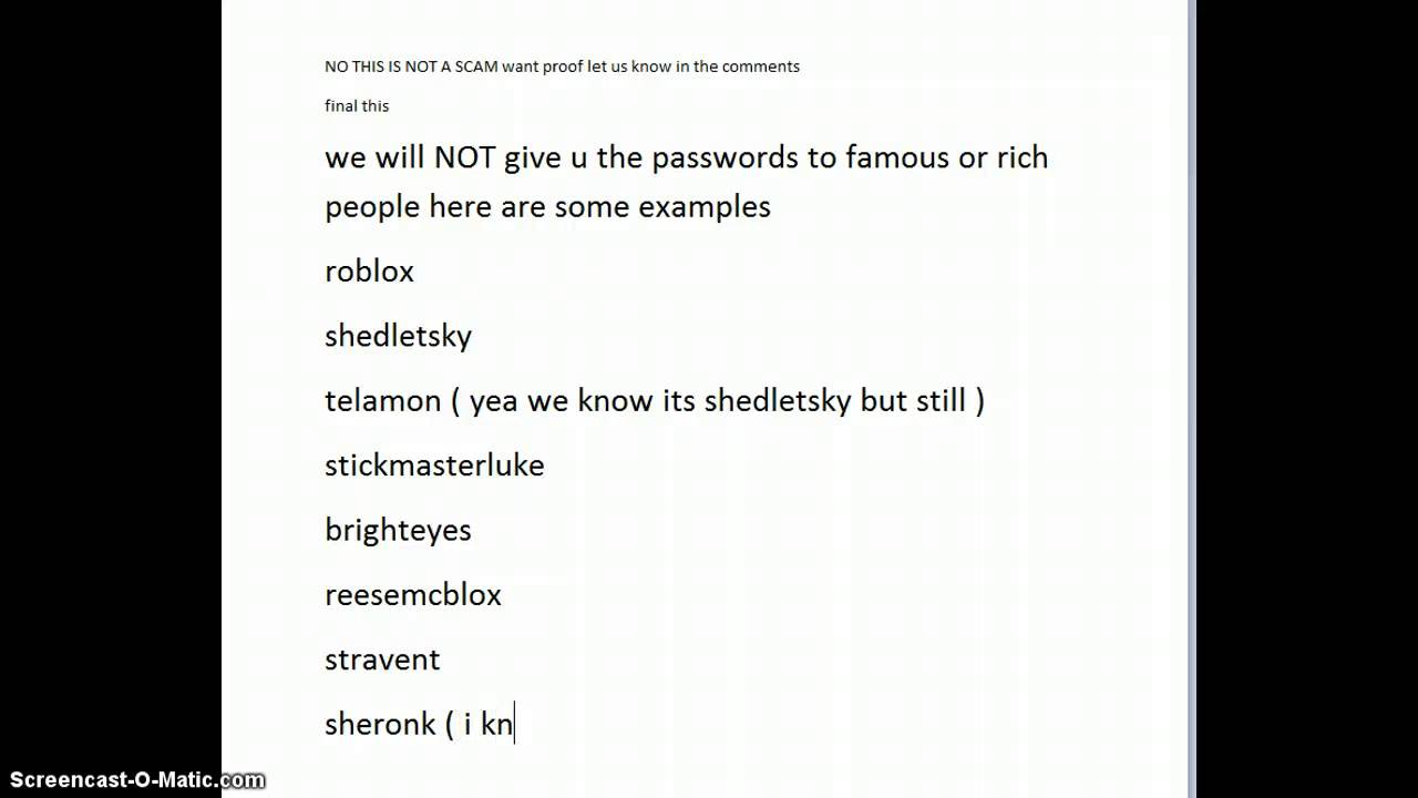 Easy Way To Get The Password To A Roblox Account Youtube - roblox telamon password