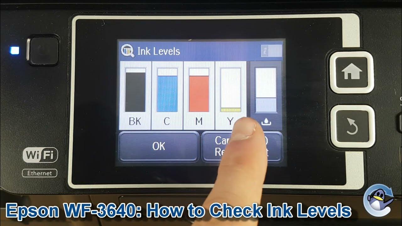 Epson Workforce WF3640 How to Check Estimated Ink Levels YouTube