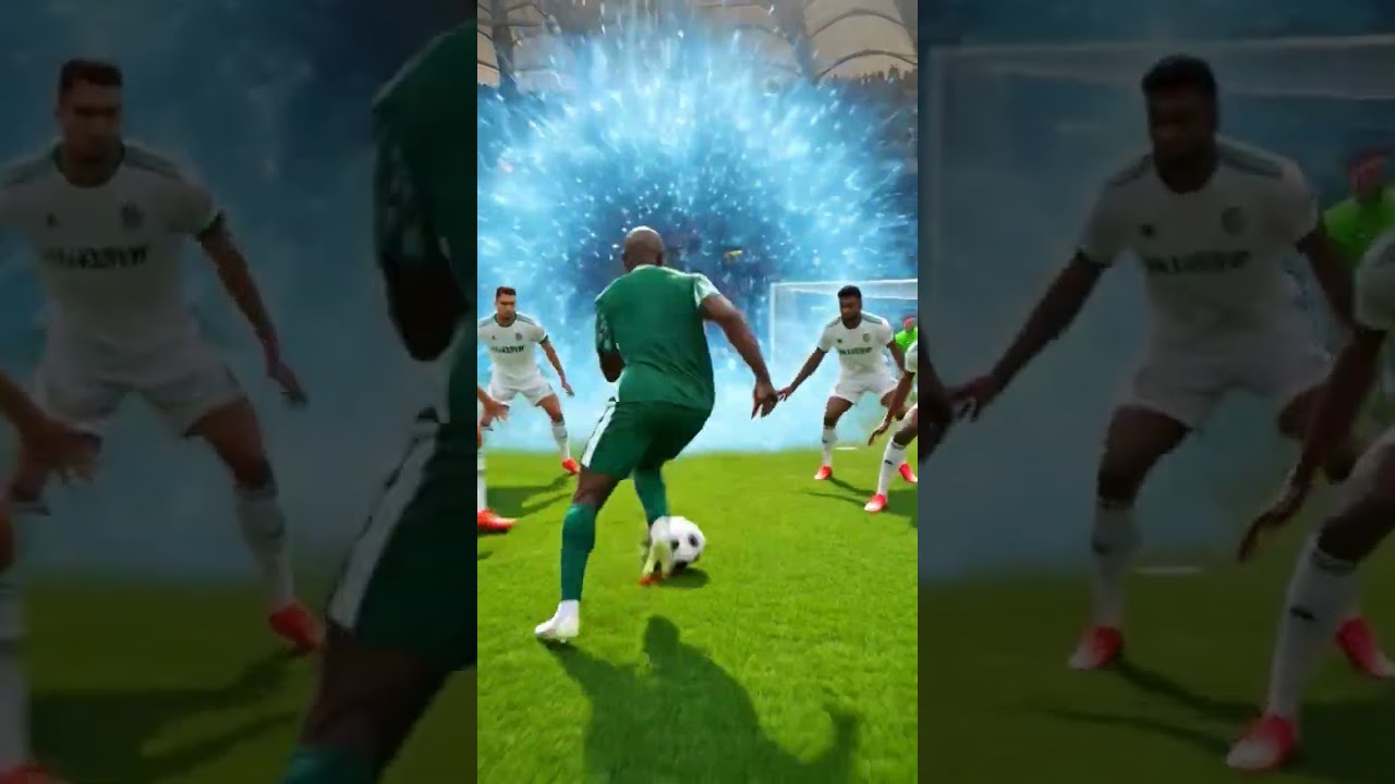 Nigerian Football Fan Watching Nigeria vs Algeria Match in Stylish Living Room