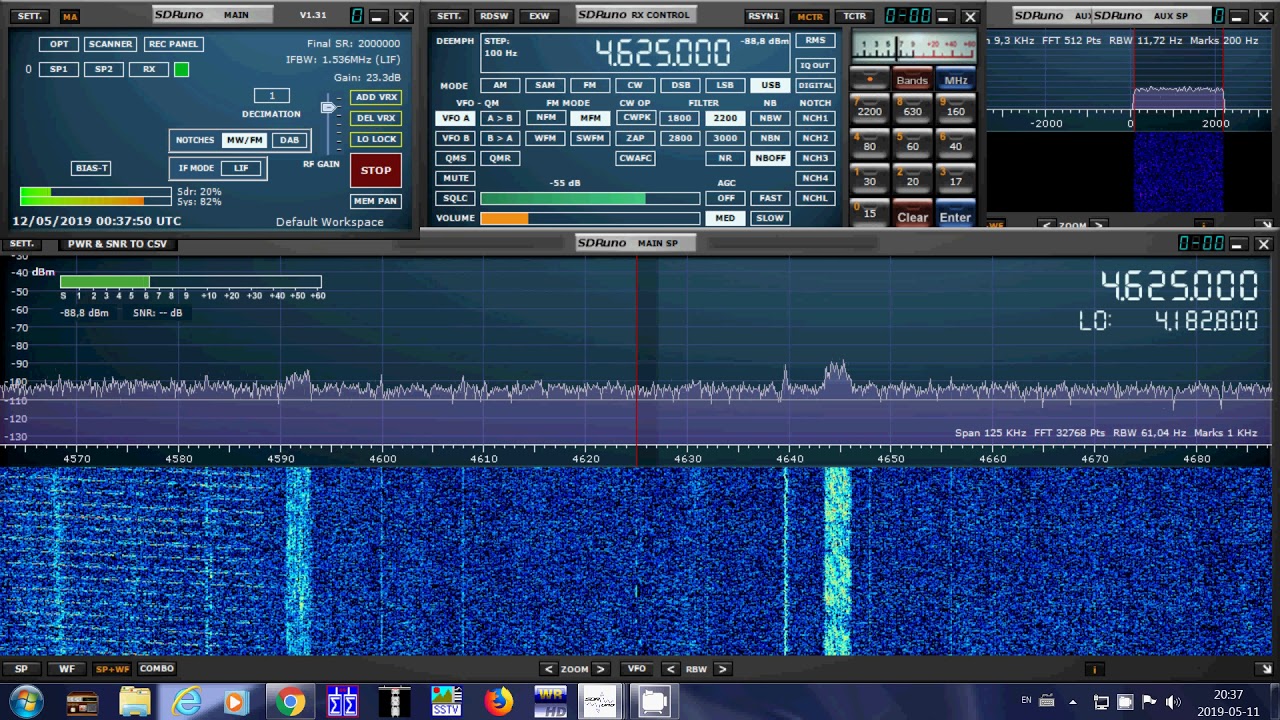 Russian Military Buzzer 4625 kHz Shortwave on SDRplay RSP1A receiver