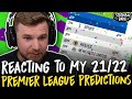 Reacting to MY 2021/22 Premier League Predictions