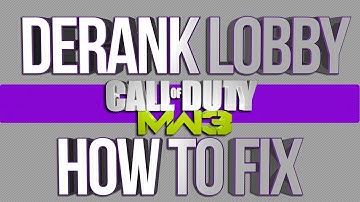 How To Get MW3 Rank Back! (DE-RANK LOBBY TUT)