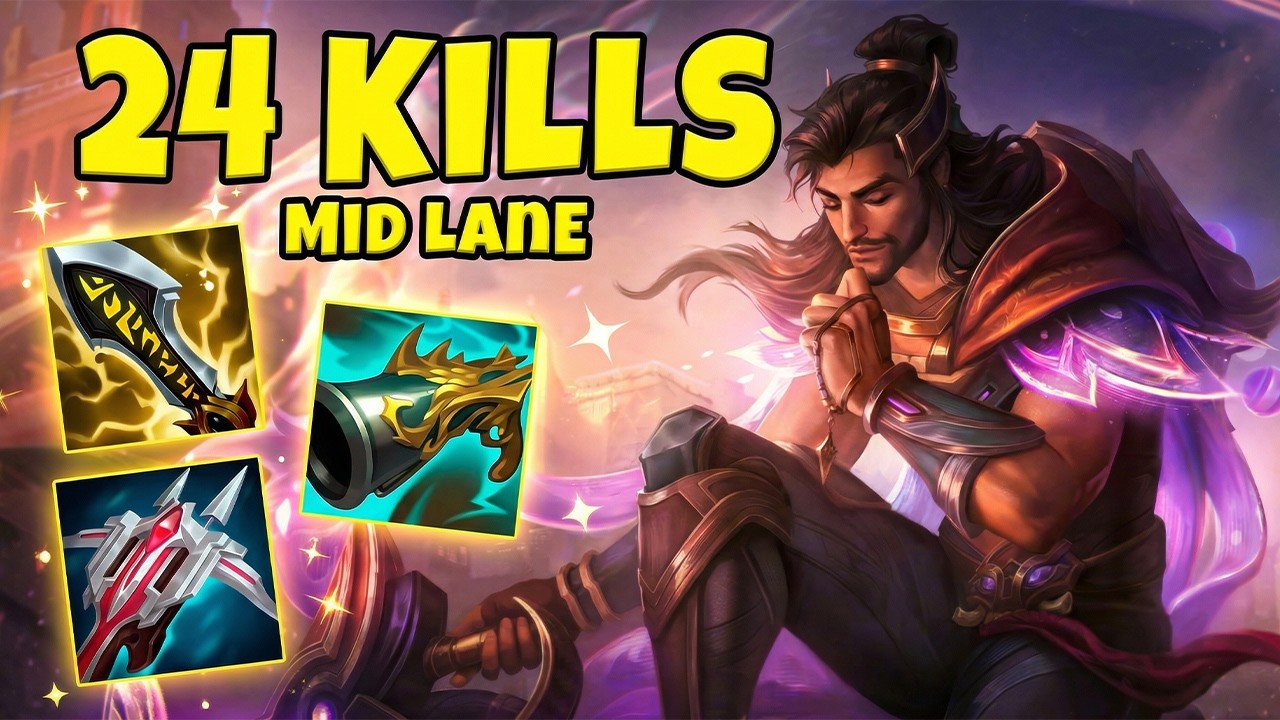 24 Kills Akshan Mid Lane Guide !! LOL Akshan ADC Build Best Skin Combo 2026 S16 LOL Gameplay