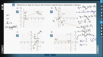 Secondaire 5 NS Québec: Trouver la règle de la fonction logarithme exercice 12 page 186