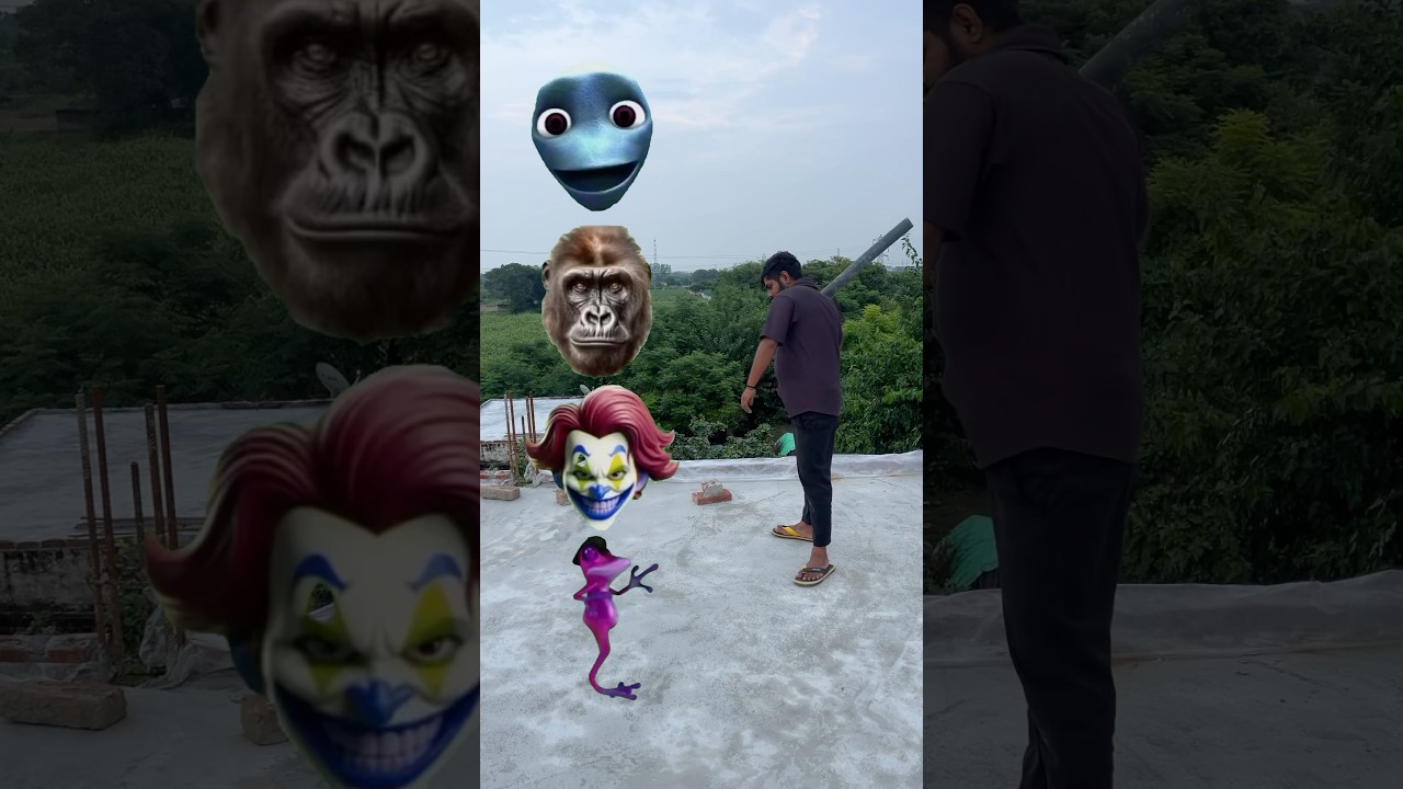 Frog Joker Gorilla and Red Dame, VfxMagic Video |#youtubeshortsmagicshots#vfxshorts#funny#comedy