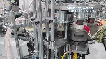 OCM100 ultrasonic heater paper cup machine test 4 OZ with counting system 80-100 pcs/min