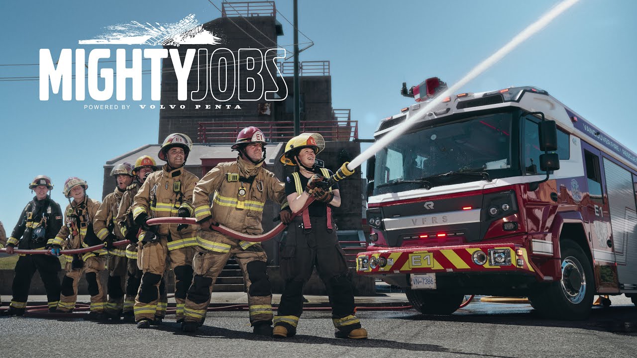 The RTX firetruck, powered by Volvo Penta, turns heads and tight corners | Mighty Jobs Episode 14
