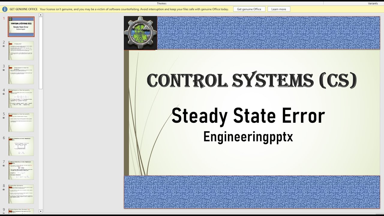 Control Systems Engineering | Steady State Error | Simplest Easy - YouTube