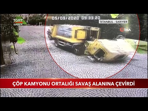 Çöp Kamyonu Ortalığı Savaş Alanına Çevirdi