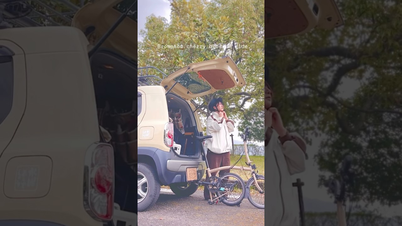 BROMPTONで桜サイクリング #ハスラー #brompton
