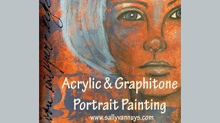 Acrylic & Graphite Portrait in Art Journal #29faces