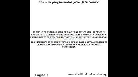 analista programador java j2ee rosario Fecha: 18 de julio de 2011
