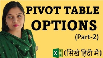 Advanced Pivot Table Options in Excel | Pivot Table in Excel | Pivot Table| Part-2