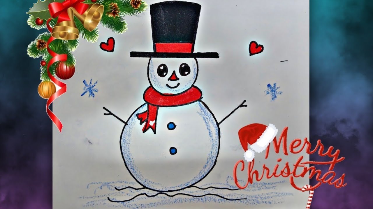 How to Draw a Snowman Step by Step| Snowman Drawing - YouTube