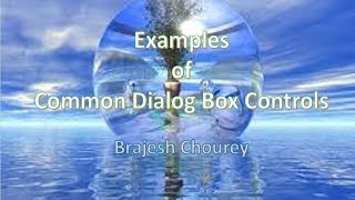 Examples of Common Dialog Box