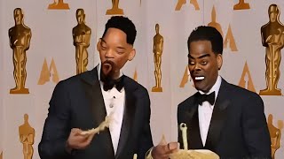 Will Smith and Chris Rock eating pasta together at the Oscars  By AI