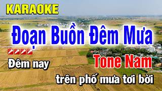 Đoạn Buồn Đêm Mưa Karaoke Tone Nam Nhạc Sống Phối Mới | Nguyễn Linh