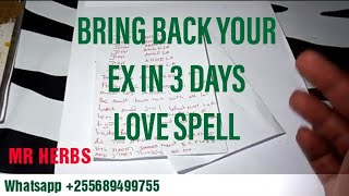 LOVE SPELL(Bring back your lover in just 3 days) working 100%