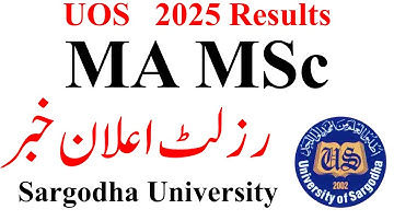 MA MSc Results 2025 UOS | MA Result 2025 Sargodha University | MSc Result 2025 UOS