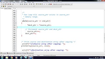 copy from one array to another array using pointer