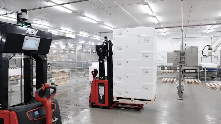 Global AGV (automated guided vehicle) picking trucks in Zalmfabriek