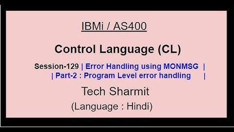 Error handling  (MONMSG) (Part-2) | IBM i | AS400 | CLLE | cl programming in IBM i  |