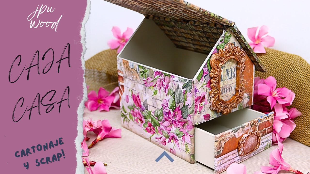 🏠 Caja Casa Scrapbooking: Cartonaje Creativo Fácil! ✂️