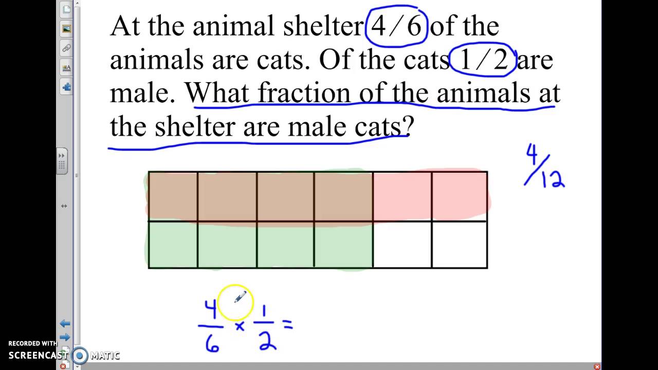 Multiplication Fraction Word Problems Worksheet