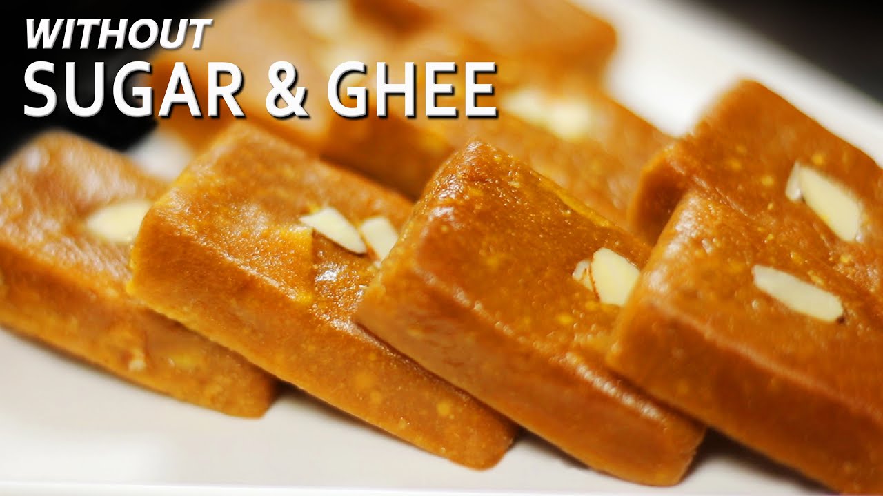 Besan ki Barfi without ghee and sugar Easy Dessert Recipe in Lock