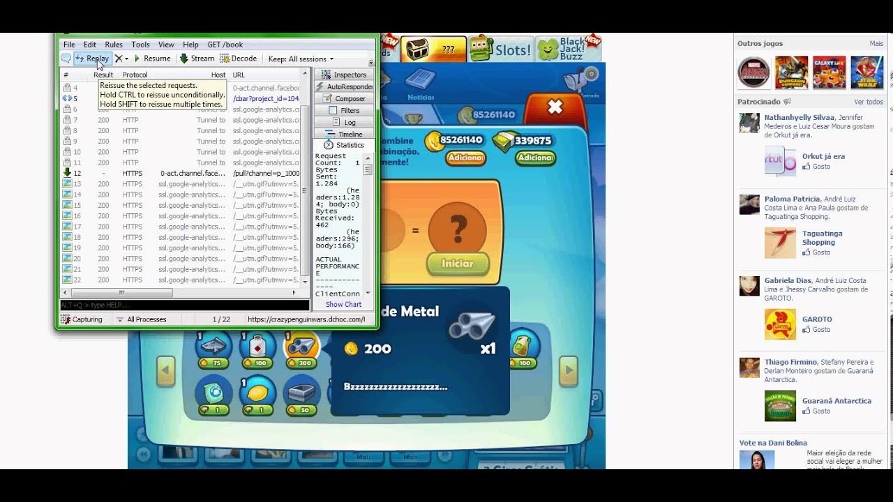 tutorial de como usar fiddler2 no crazy penguin - YouTube