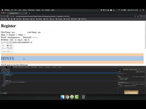 Full Stack Web Developer Course: 1_19 - Registration Form Assignment