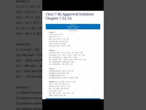 Chapter-1 Integers Exercise-1A