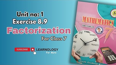 exercise 8.9 solutions | class 7 Maths || Unit 8 factorization