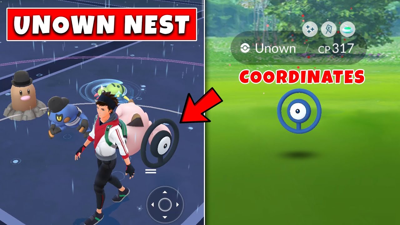 Pokemon Go Shiny Unown Nest Coordinates Tracker  Get Unlimited Shiny Unown  in Pokemon Go 