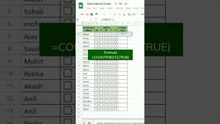 create an attendance sheet with check box #excelsolutions