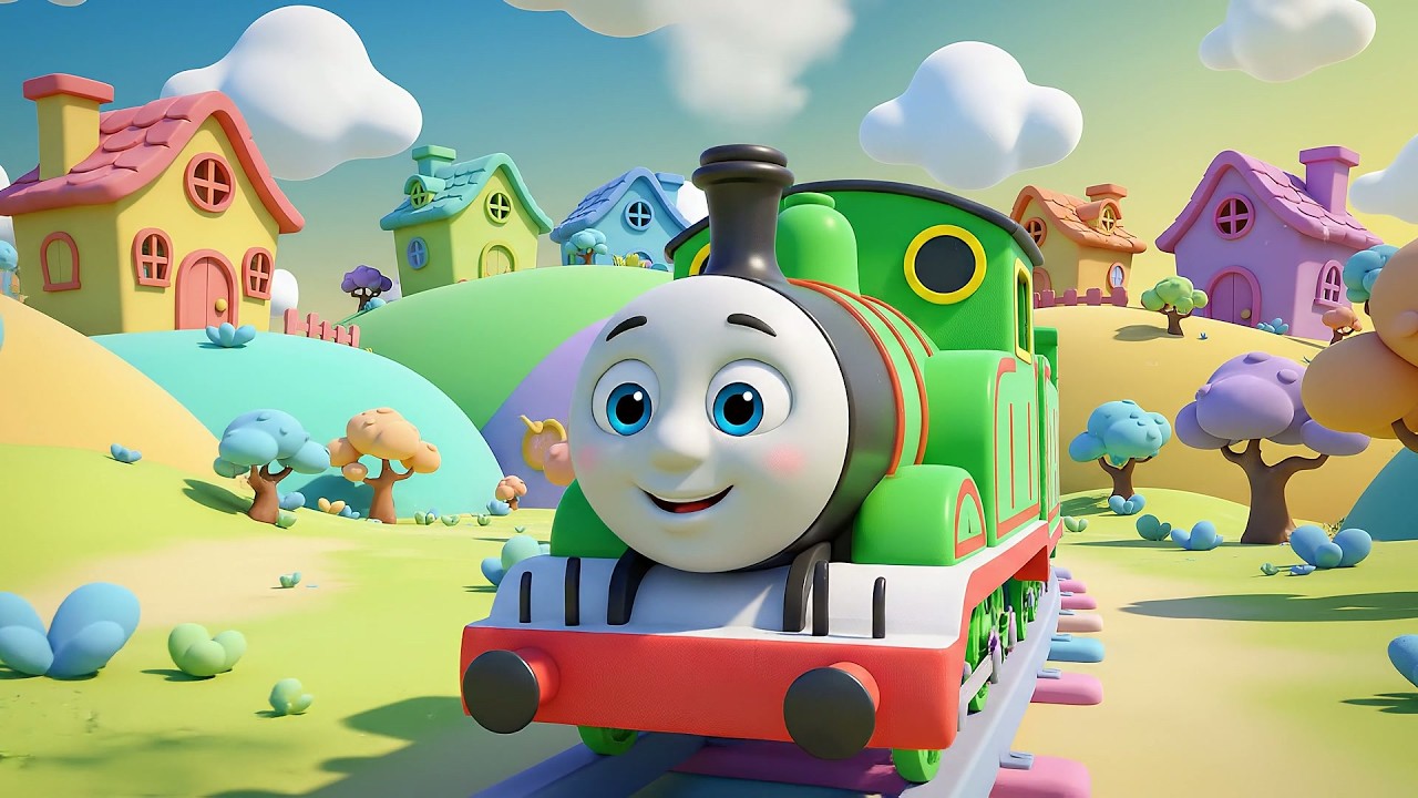 Маленький зелёный паровозик едет Тру-Тру-Тру | Песни и детские стишки про поезда