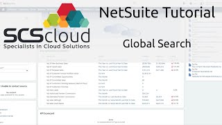 NetSuite Tutorial - Global Search