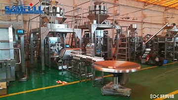 Multihead weigher packing machine with metal detector, check weigher, collecting table - Samfull