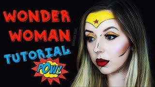 WONDER WOMAN Comic Makeup Tutorial 💥  | HALLOWEEN | BEELUXURY