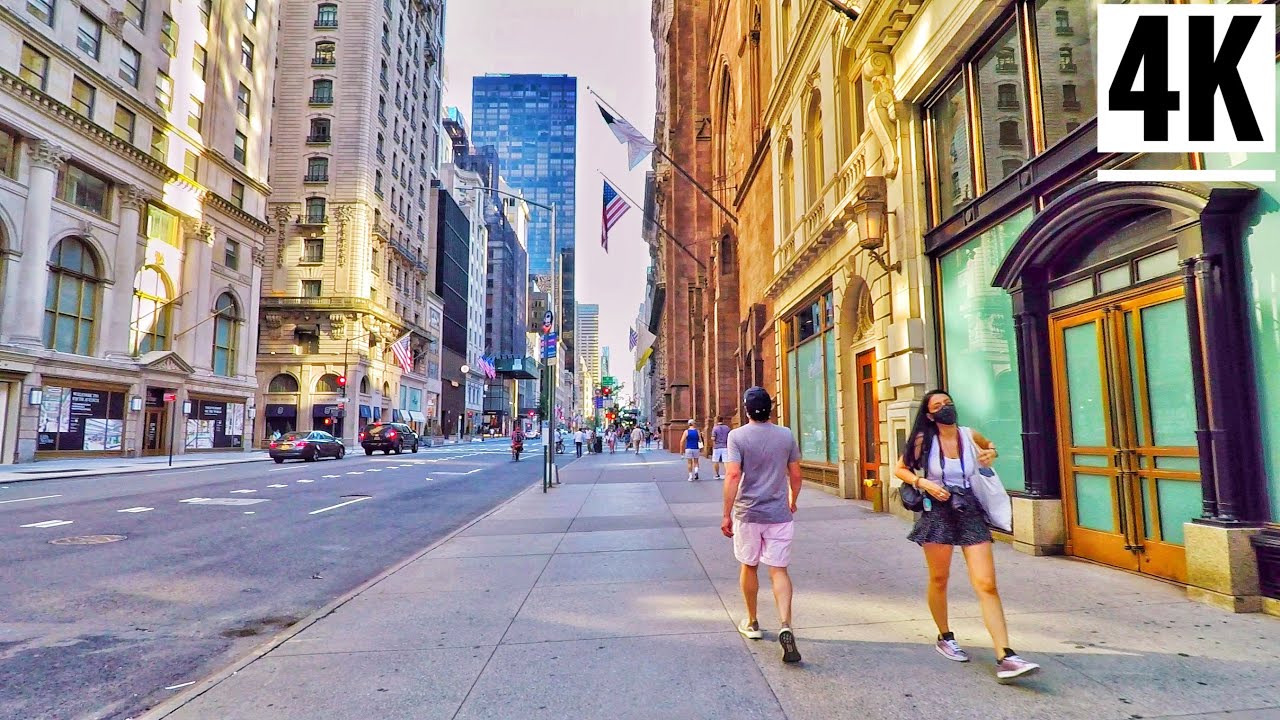 ⁴ᴷ⁶⁰ Midtown Manhattan New York City Walking Tour 2020 via 5th Avenue, Trump Tower, Apple 5th Avenue