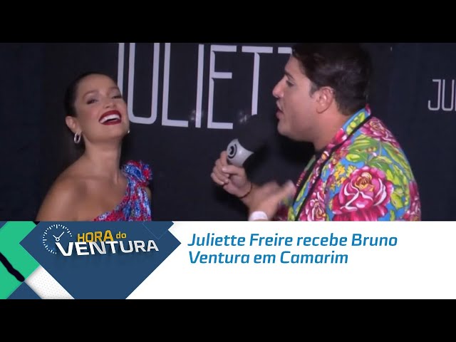 Juliette Freire recebe Bruno Ventura em Camarim.