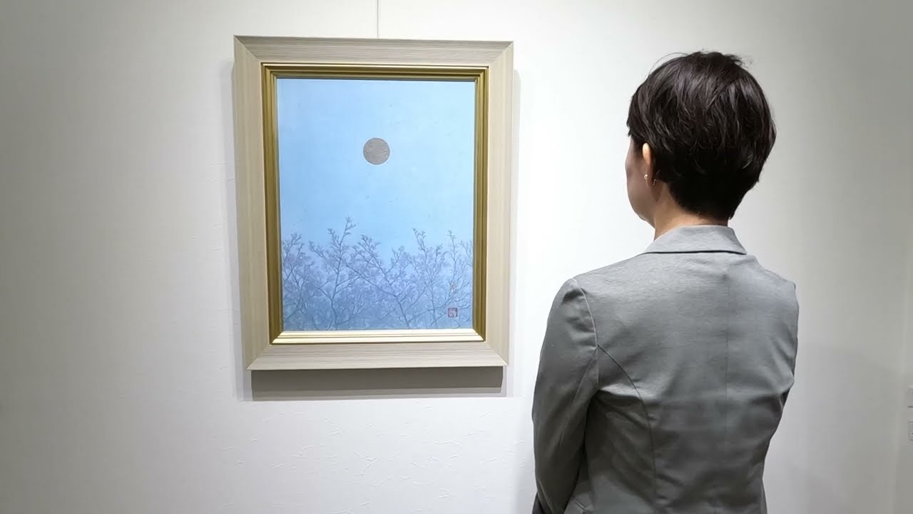 日本画の絵画で南里康太が描いた和の桜の絵「月と桜」をご購入